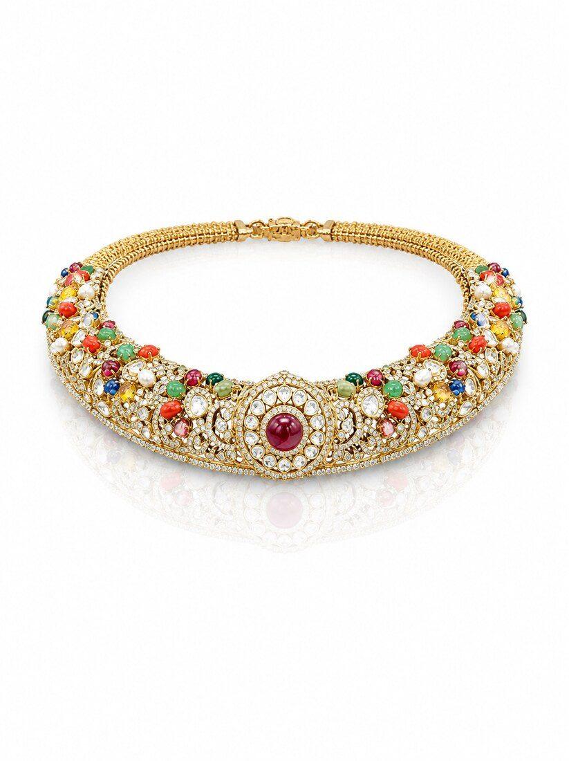 Ruby Centre Choker, Diamond Jewellery — C.L Khanna Jewellers Amritsar