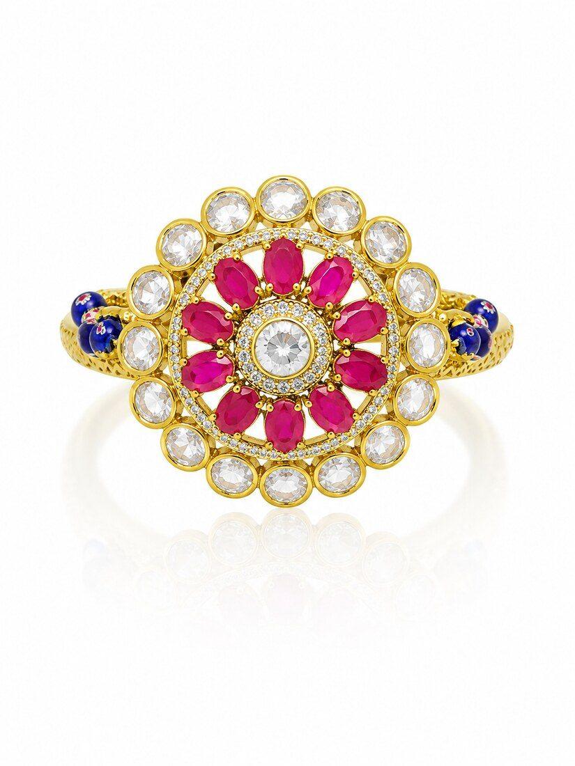 Ruby & Sapphire Floral Ring, Diamond Jewellery — C.L Khanna Jewellers Amritsar