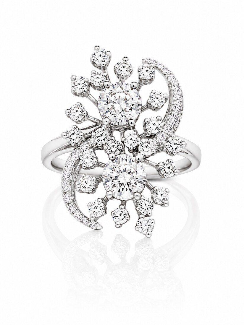 Diamond Spray Cocktail Ring, Diamond Jewellery — C.L Khanna Jewellers Amritsar