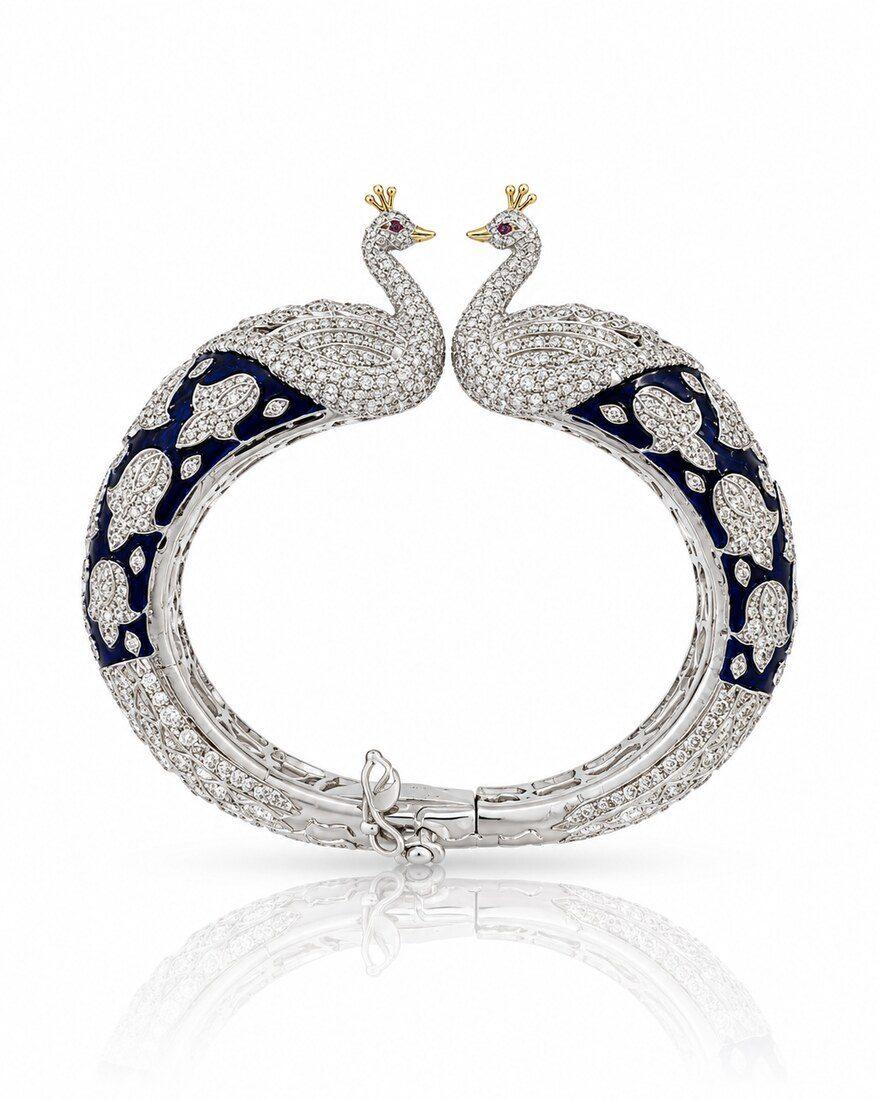 Peacock Kada, Diamond Jewellery — C.L Khanna Jewellers Amritsar