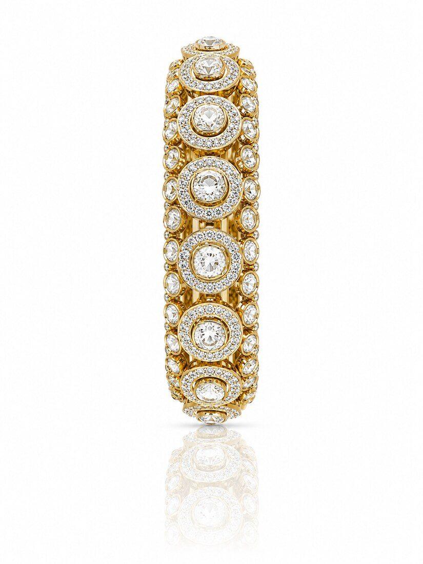 Diamond Cluster Bangle, Diamond Jewellery — C.L Khanna Jewellers Amritsar