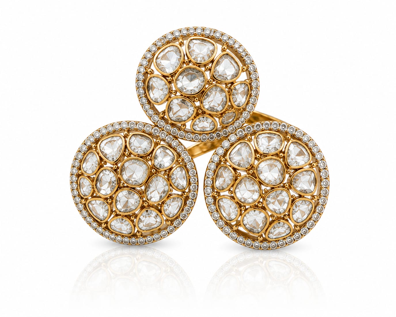 Uncut Diamond Trio Ring, Diamond Jewellery by C.L Khanna Jewellers Amritsar
