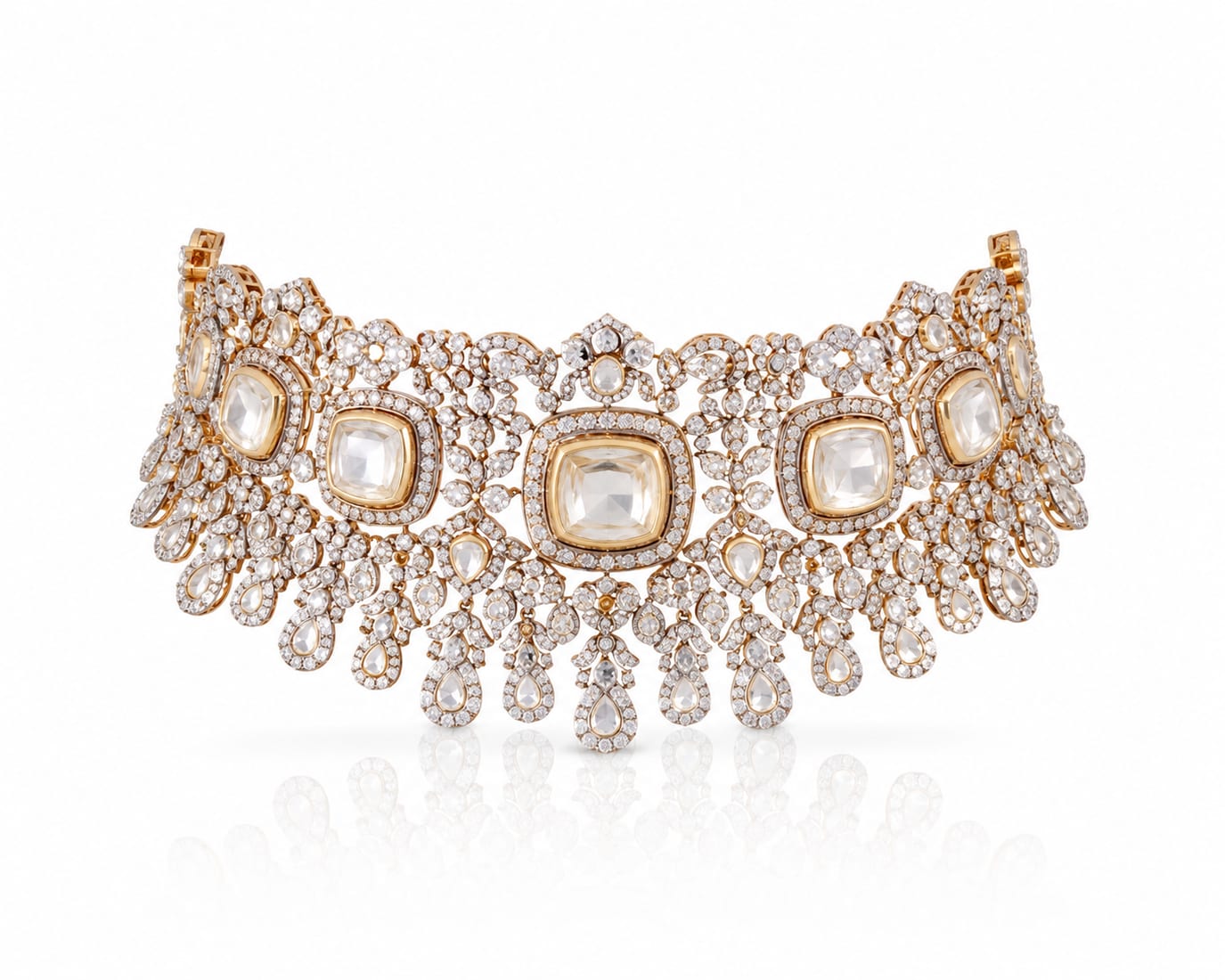 Grand Diamond Fringe Choker, Diamond Jewellery by C.L Khanna Jewellers Amritsar