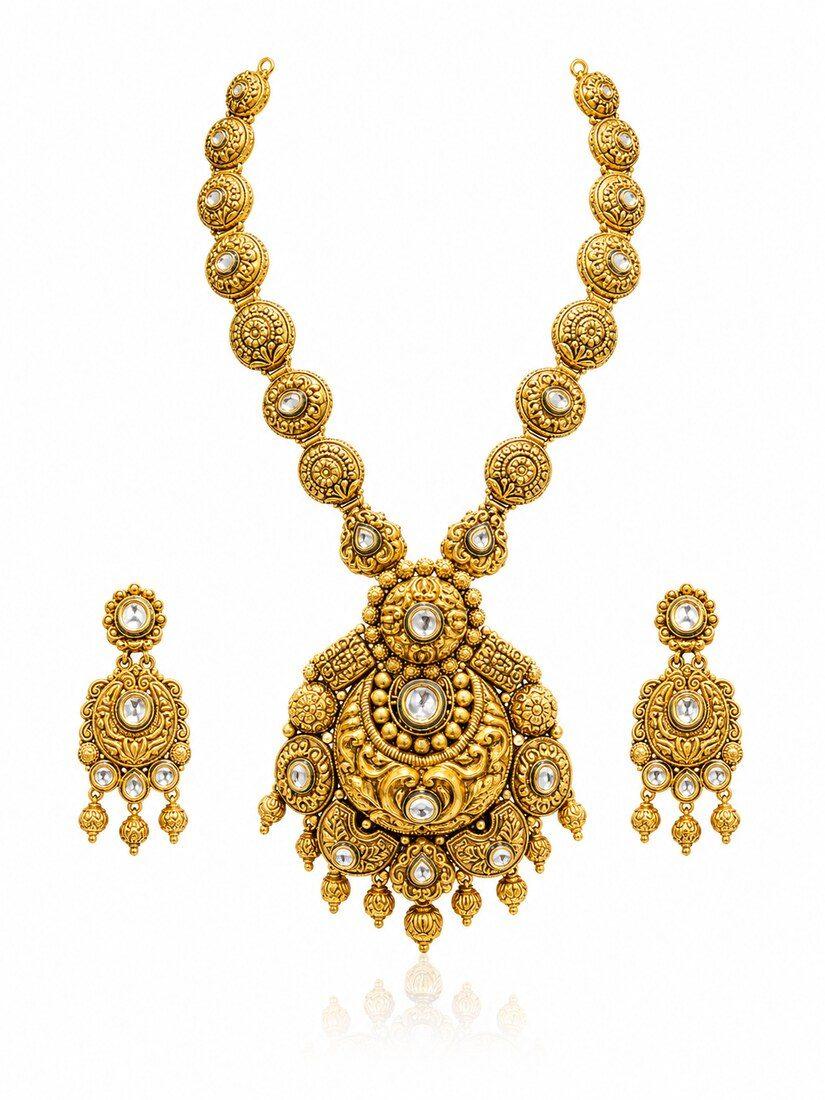 Floral Pendant Chain, Gold Jewellery — C.L Khanna Jewellers Amritsar