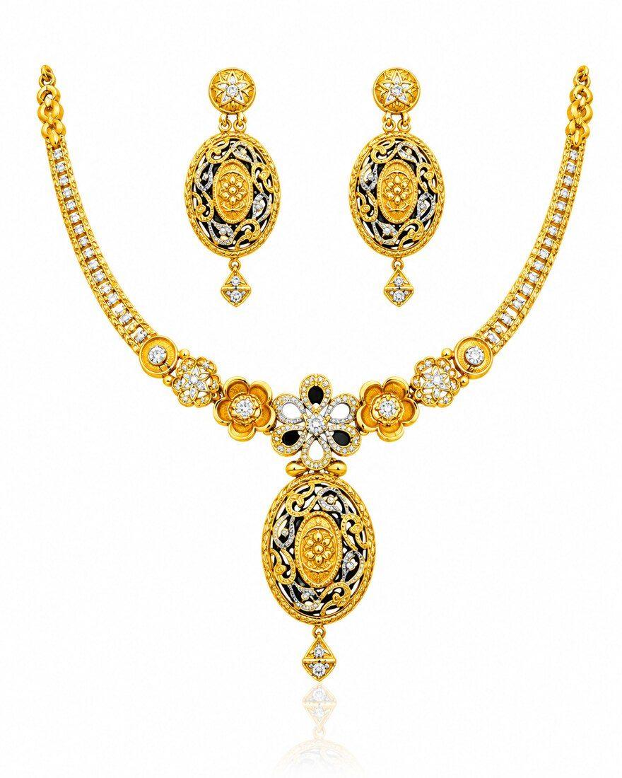 Classic Necklace Set, Gold Jewellery — C.L Khanna Jewellers Amritsar