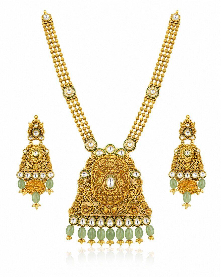 Temple Jhumka Haram, Gold Jewellery — C.L Khanna Jewellers Amritsar