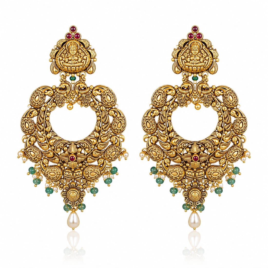 Antique Lakshmi Jhumka Earrings, Gold Jewellery by C.L Khanna Jewellers Amritsar