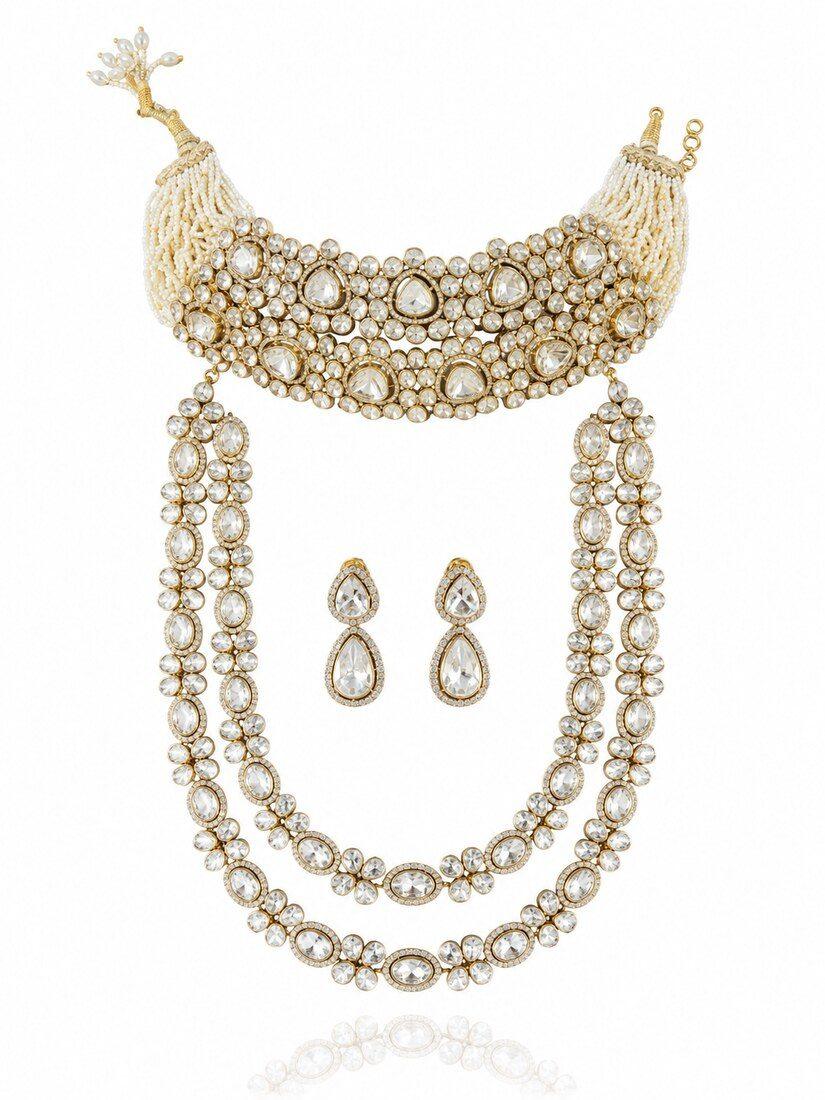 Bridal Polki Layered Choker, Polki Jewellery — C.L Khanna Jewellers Amritsar