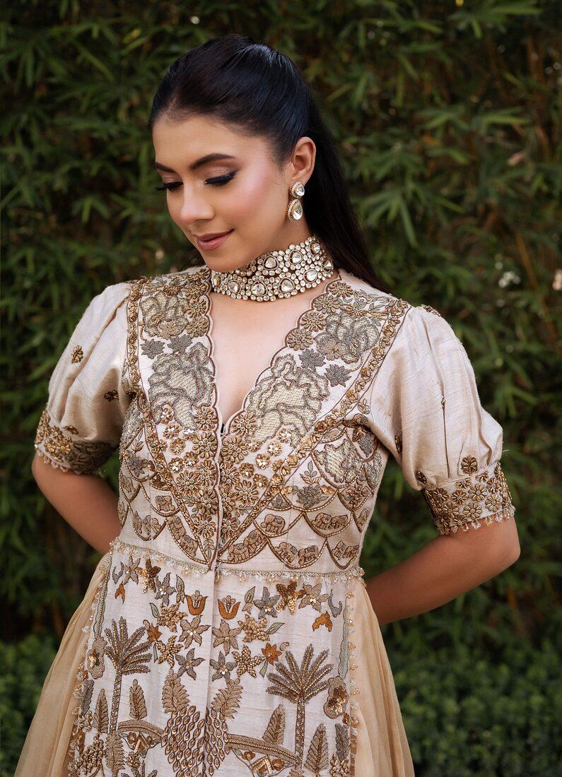 Champagne earrings editorial