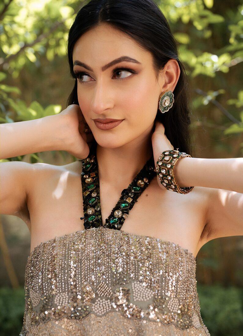 Green stone choker editorial